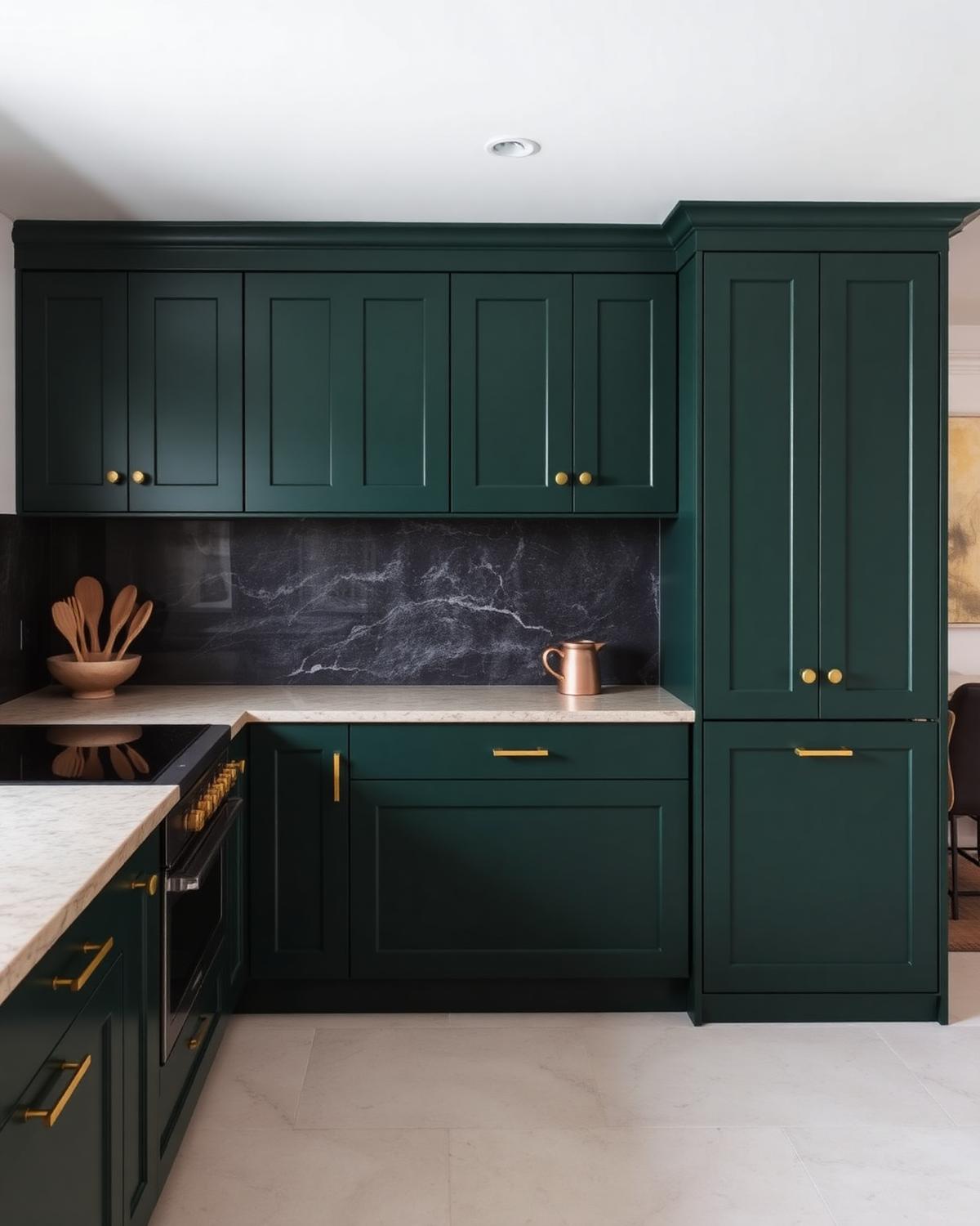 Deep green shaker kitchen