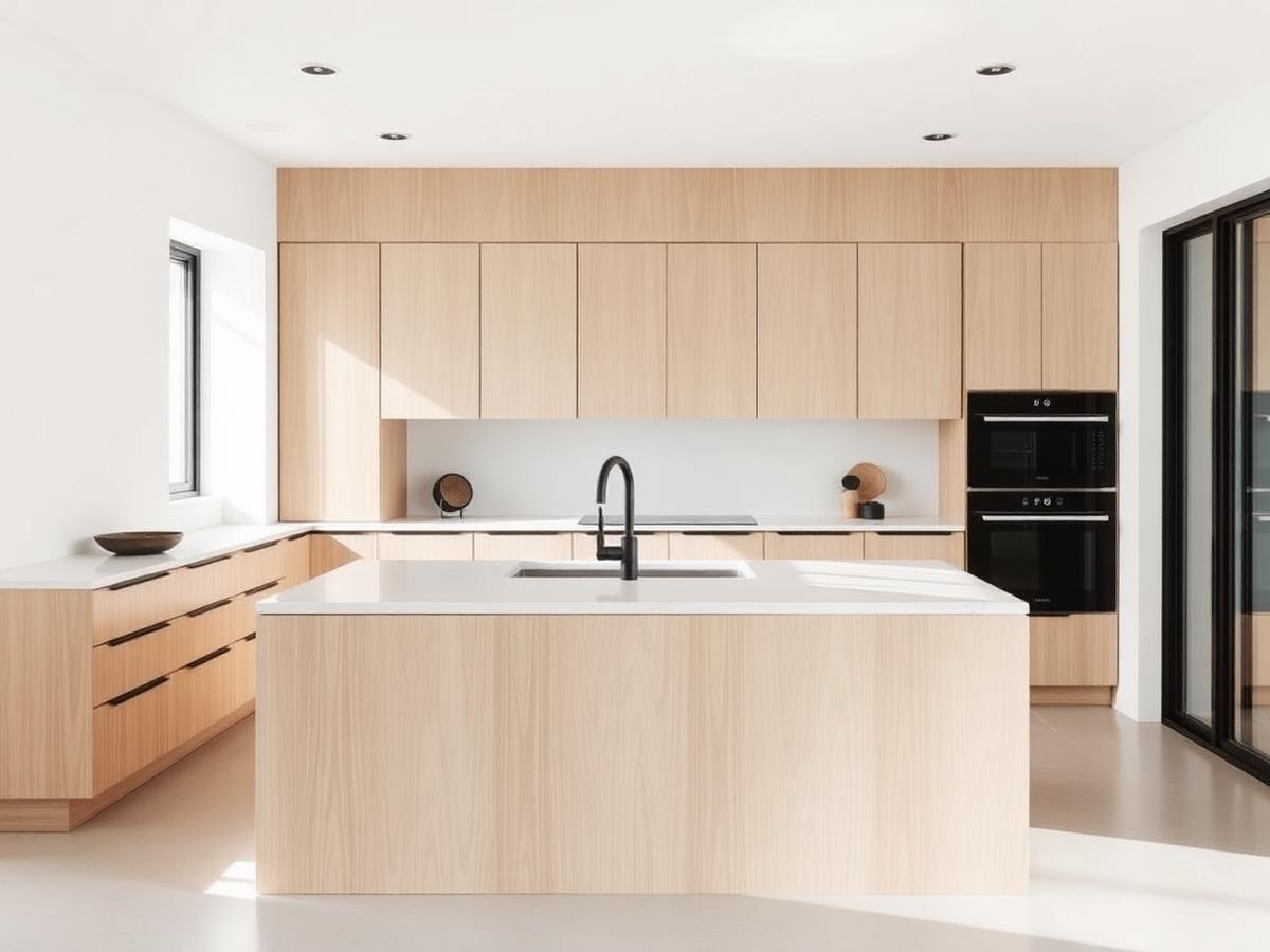 Frameless white oak kitchen