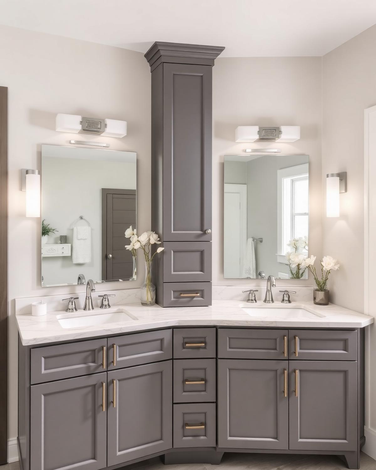 Gray double vanity bath